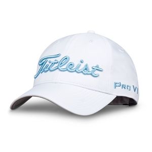 NWT Titleist Tour Performance FJ White Blue Golf Hat Ball Cap OneSize